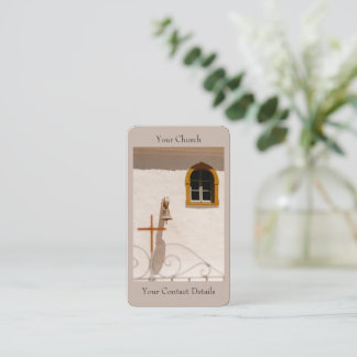 Carte De Visite Église grecque de l'île avec Croix et Bell Paxos