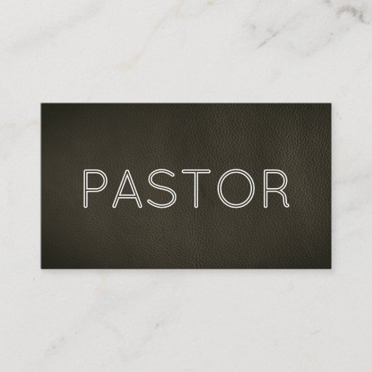 Carte De Visite Église moderne Grunge en cuir noir (Devant)