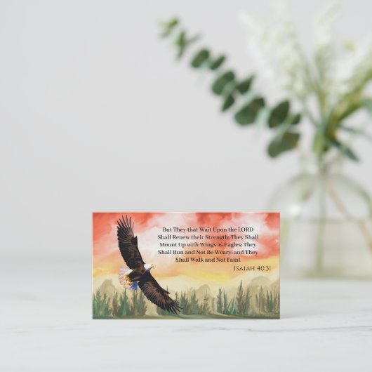 Carte De Visite Église Pasteur Écriture chrétienne Pittoresque (Debout devant)