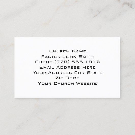 Carte De Visite Église Pasteur moderne Silver Gold Croix chrétienn (Dos)