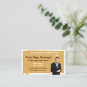 Carte De Visite Église photo en marbre doré Pasteur ou Deacon (Debout devant)