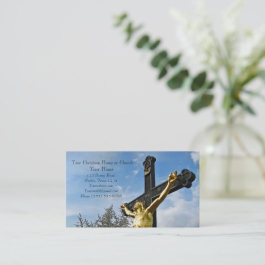 Carte De Visite Église religieuse chrétienne Inspiration Dieu (Debout devant)