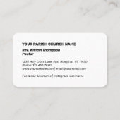 Carte De Visite Église religieuse Pasteur Moderne Simple (Dos)