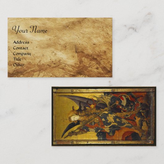 Carte De Visite Église Saint-Michel-Vanquishing Devil as Medieval  (Devant / Derrière)