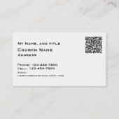 Carte De Visite Église / Trois croix religieuses avec code QR (Dos)