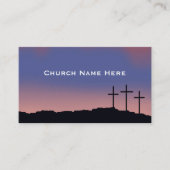 Carte De Visite Église / Trois croix religieuses avec code QR (Devant)