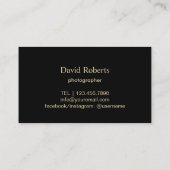 Carte De Visite Égouttements noirs modernes d'or de parties (Dos)