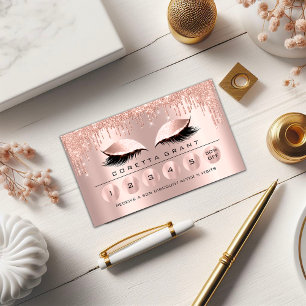 Carte De Visite Égouttements roses de cil d'Esthetician de