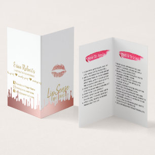 Carte De Visite Égoutture rose d'or de distributeur de lèvres de