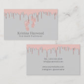 Carte De Visite Égoutture rose d'or de praticien de santé de pied (Devant / Derrière)