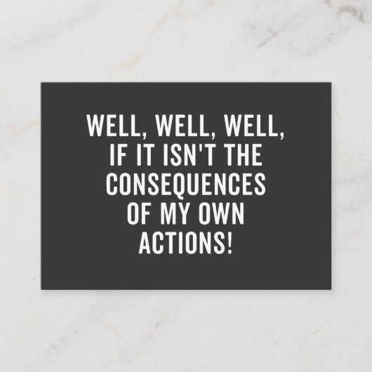Carte De Visite Eh bien, si ce n'est pas les conséquences (Devant)