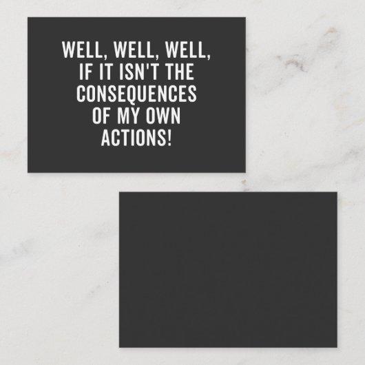 Carte De Visite Eh bien, si ce n'est pas les conséquences (Devant / Derrière)