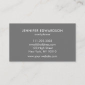 Carte De Visite Einfach beruflich, elegant grau (Dos)