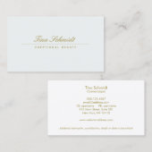 Carte De Visite Einfache élégante Kosmetik Salon Spa Hellgrau (Devant / Derrière)