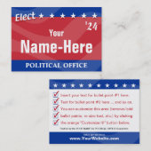 Carte De Visite ELECT - Campagne politique (Devant / Derrière)