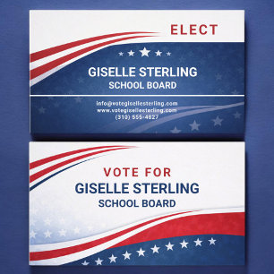 Carte De Visite Électeur de la campagne électorale du conseil scol