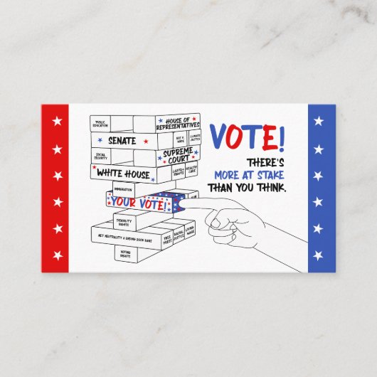 Carte De Visite Élection Blocage Tour Plus à l'oeuvre Progrès (Devant)
