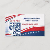 Carte De Visite Election Campaign Photo QR Code (Dos)