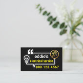 Carte De Visite Electric Bulb Circuit Bubble Speech (Debout devant)