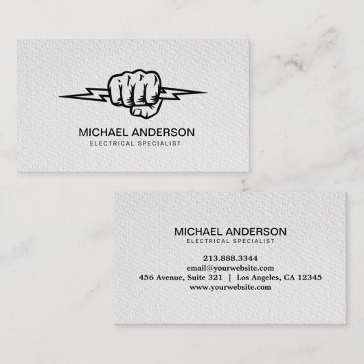 Carte De Visite Electric Electrical Electrician Professional  (Devant / Derrière)