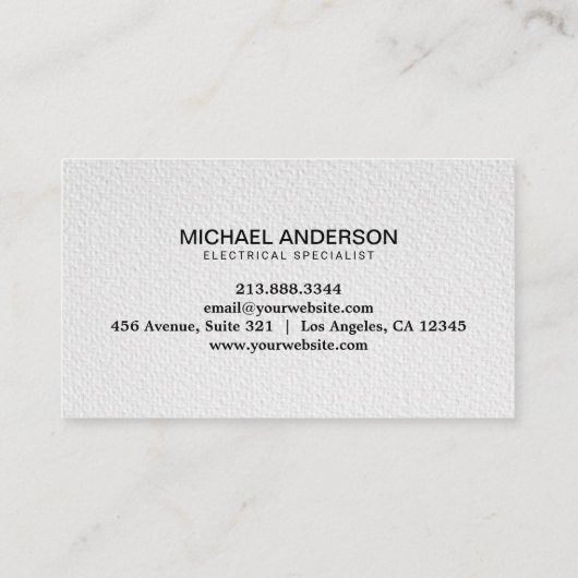 Carte De Visite Electric Electrical Electrician Professional  (Dos)