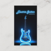 Carte De Visite Electric Guitar Teacher QR Code & Social Media (Devant)