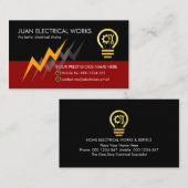 Carte De Visite Electric Lightning Powers Electrician Service (Devant / Derrière)