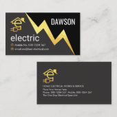 Carte De Visite Electric Lightning Powers Letter-e Electrician (Devant / Derrière)