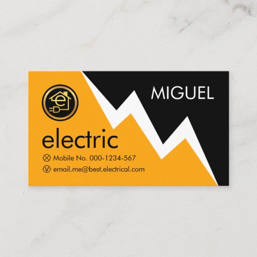 Carte De Visite Electric Lightning Powers Your Name (Devant)