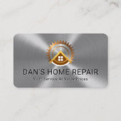 Carte De Visite Electric Saw Rooftop On Silver Metallic Layer (Devant)