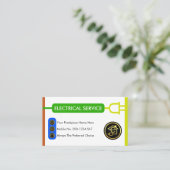 Carte De Visite Electric Wire Plug Colors Electricity (Debout devant)