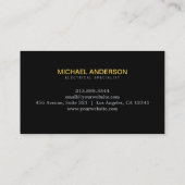 Carte De Visite Electrical Contractor Electrician Professional     (Dos)