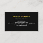 Carte De Visite Electrical Contractor Electrician Professional (Dos)