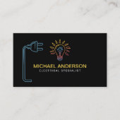 Carte De Visite Electrical Contractor Electrician Professional (Devant)