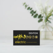 Carte De Visite Electrical Lightning Powers Electric Icons (Debout devant)