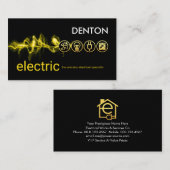 Carte De Visite Electrical Lightning Powers Electric Icons (Devant / Derrière)