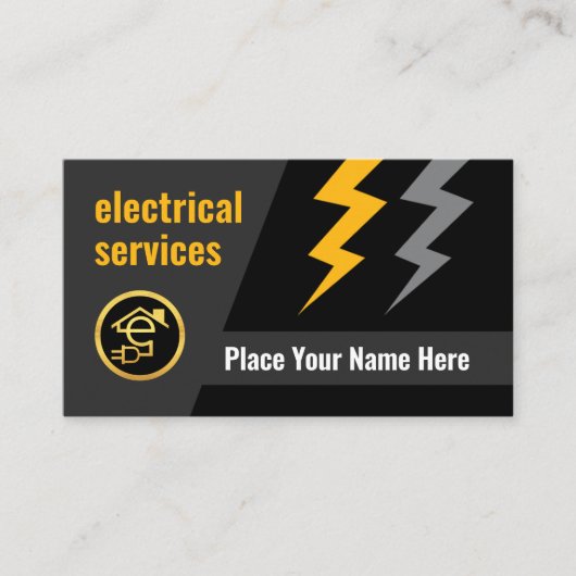 Carte De Visite Electrical Lightning Powers Your Name (Devant)