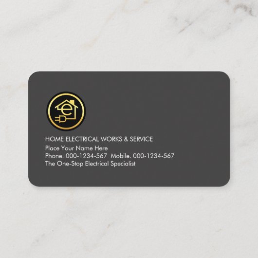 Carte De Visite Electrical Power Plug Supply Line (Dos)