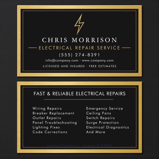 Carte De Visite Electrical Repair Services