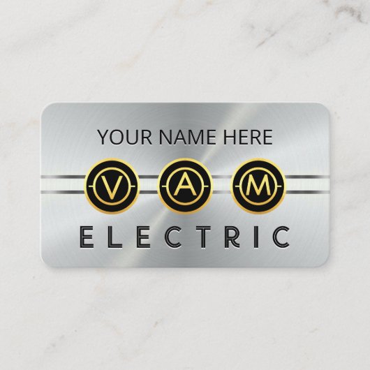 Carte De Visite Electrical Symbol Icons Silver Layer (Devant)