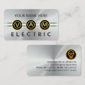 Carte De Visite Electrical Symbol Icons Silver Layer (Devant / Derrière)