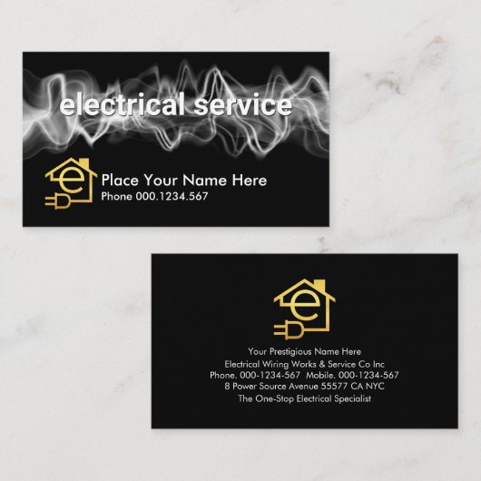 Carte De Visite Electrical Wave Lightning Charge (Devant / Derrière)