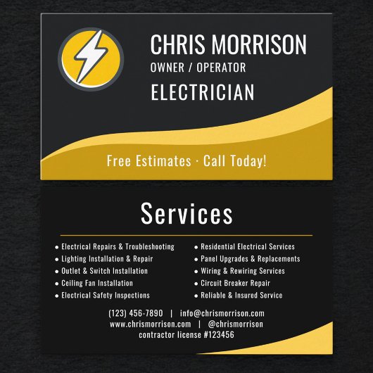 Carte De Visite Electrician