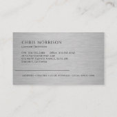 Carte De Visite Electrician Black Silver Metallic Contractor (Dos)