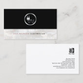 Carte De Visite Electrician Bold Electric Plug Icon Simple Elegant (Devant / Derrière)