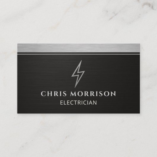 Carte De Visite Electrician Metallic QR Code (Devant)