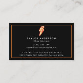 Carte De Visite Electrician Modern Black Professional Electric (Devant)