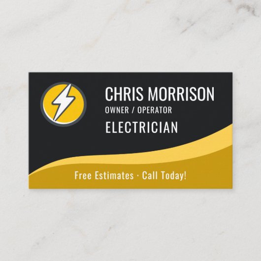 Carte De Visite Electrician QR Code (Devant)