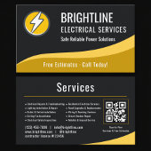 Carte De Visite Electrician QR Code Professional