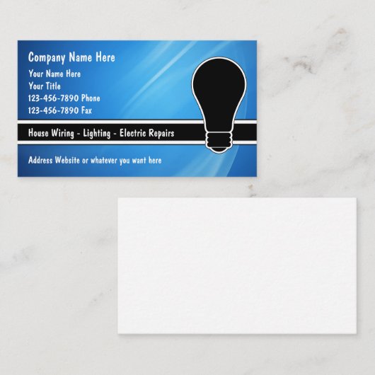 Carte de visite électricien (Devant / Derrière)